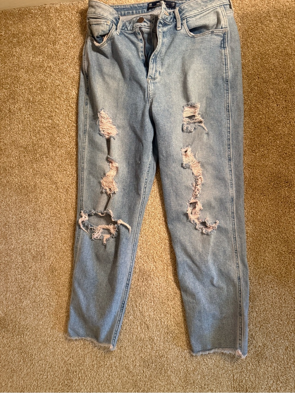 Hollister Light Blue Distressed Boyfriend Jeans